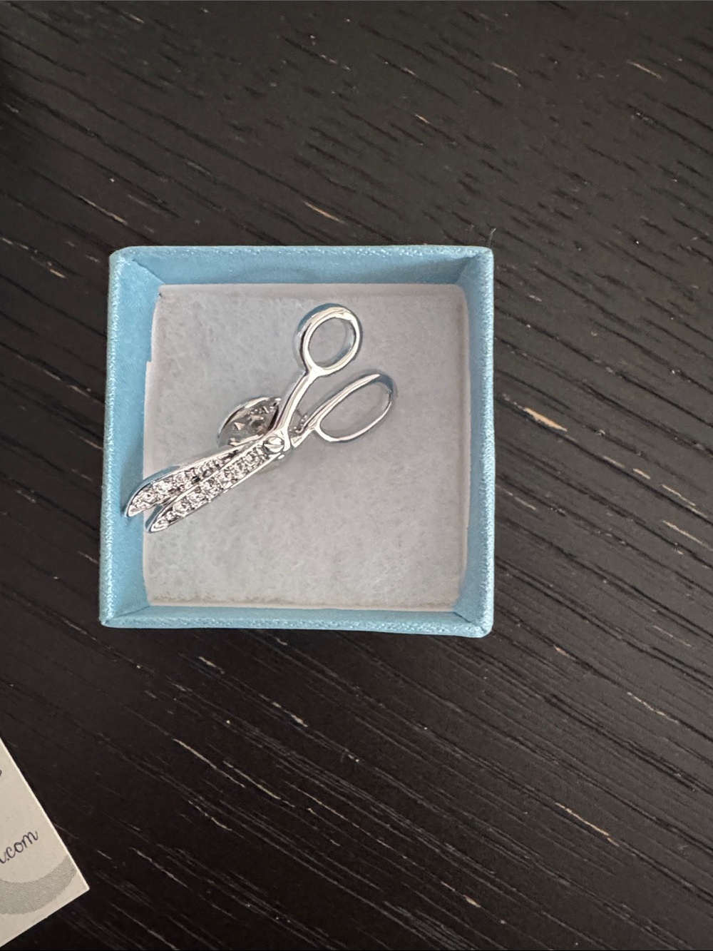Touchstone Crystal by Swarovski Silver Tone Scissor Tac Lapel Pin. NWT.
